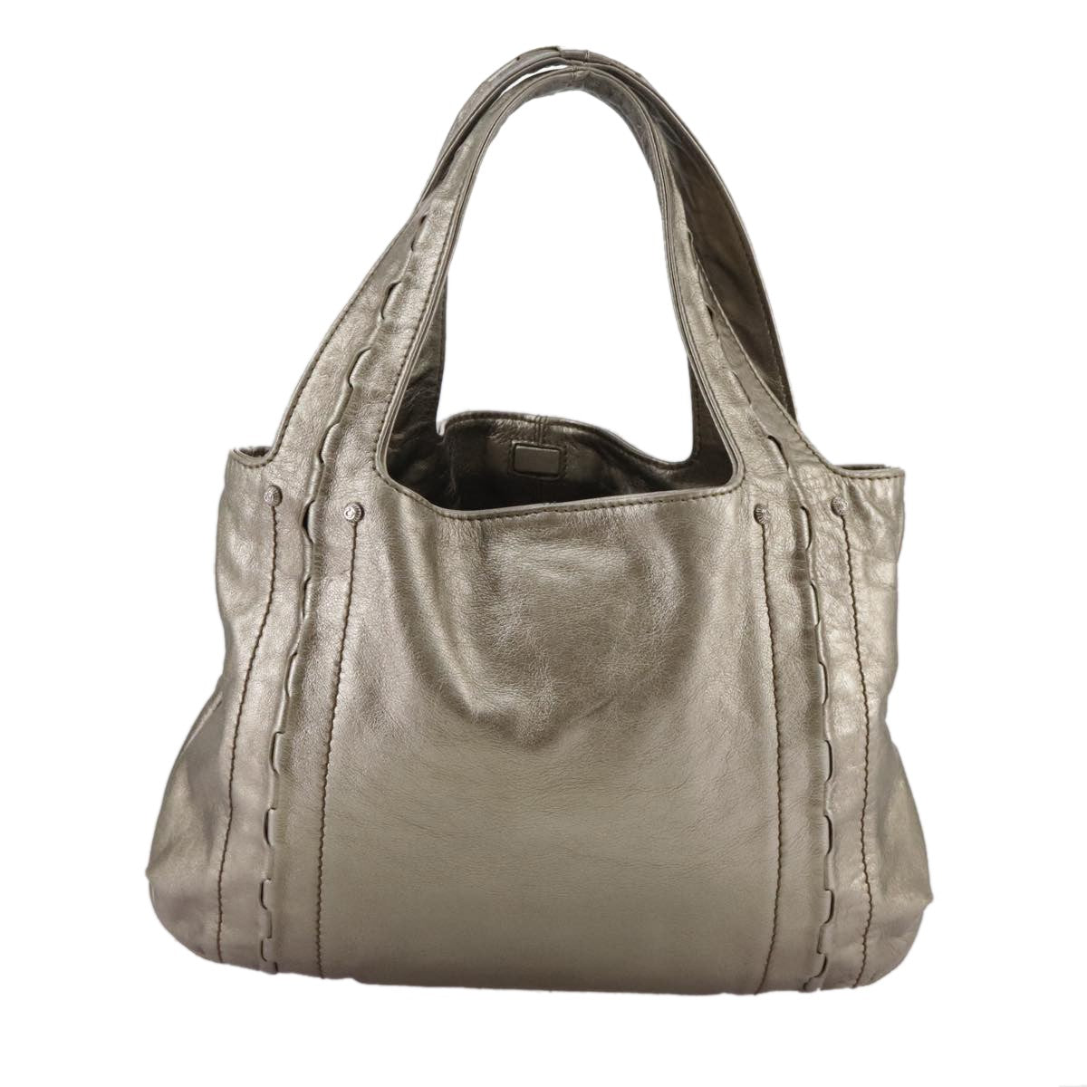 Salvatore Ferragamo Gancini Shoulder Bag Leather, GOLD, LEATHER, Shoulder bag