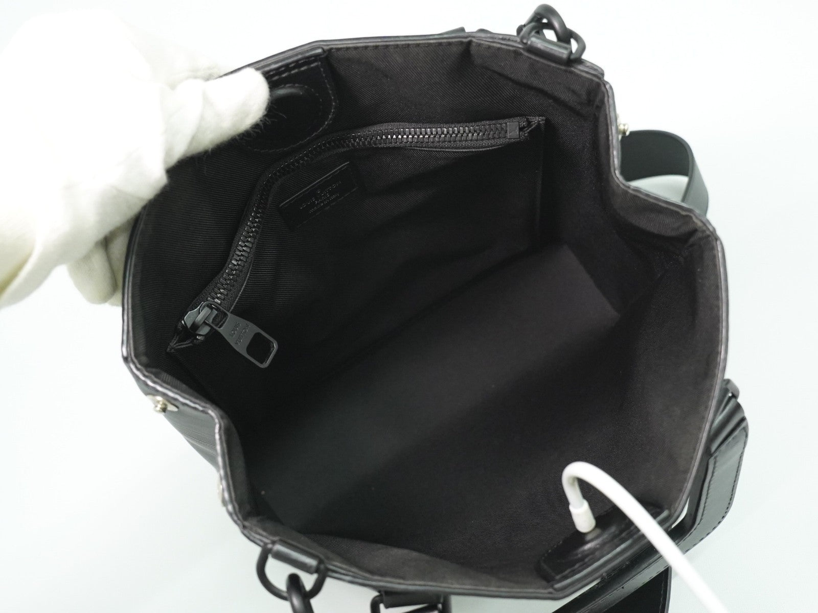 Louis Vuitton Sac Plat Fold Bag Epi Leather, BLACK, LEATHER, Handbag