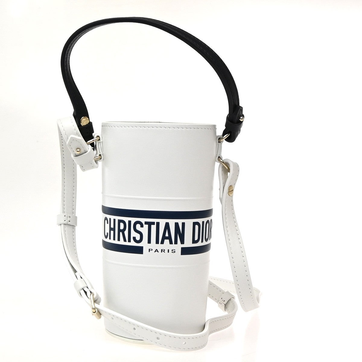 Christian Dior Vibe Bottle Holder Bag Printed Leather, White, Leather, Shoulder Bag