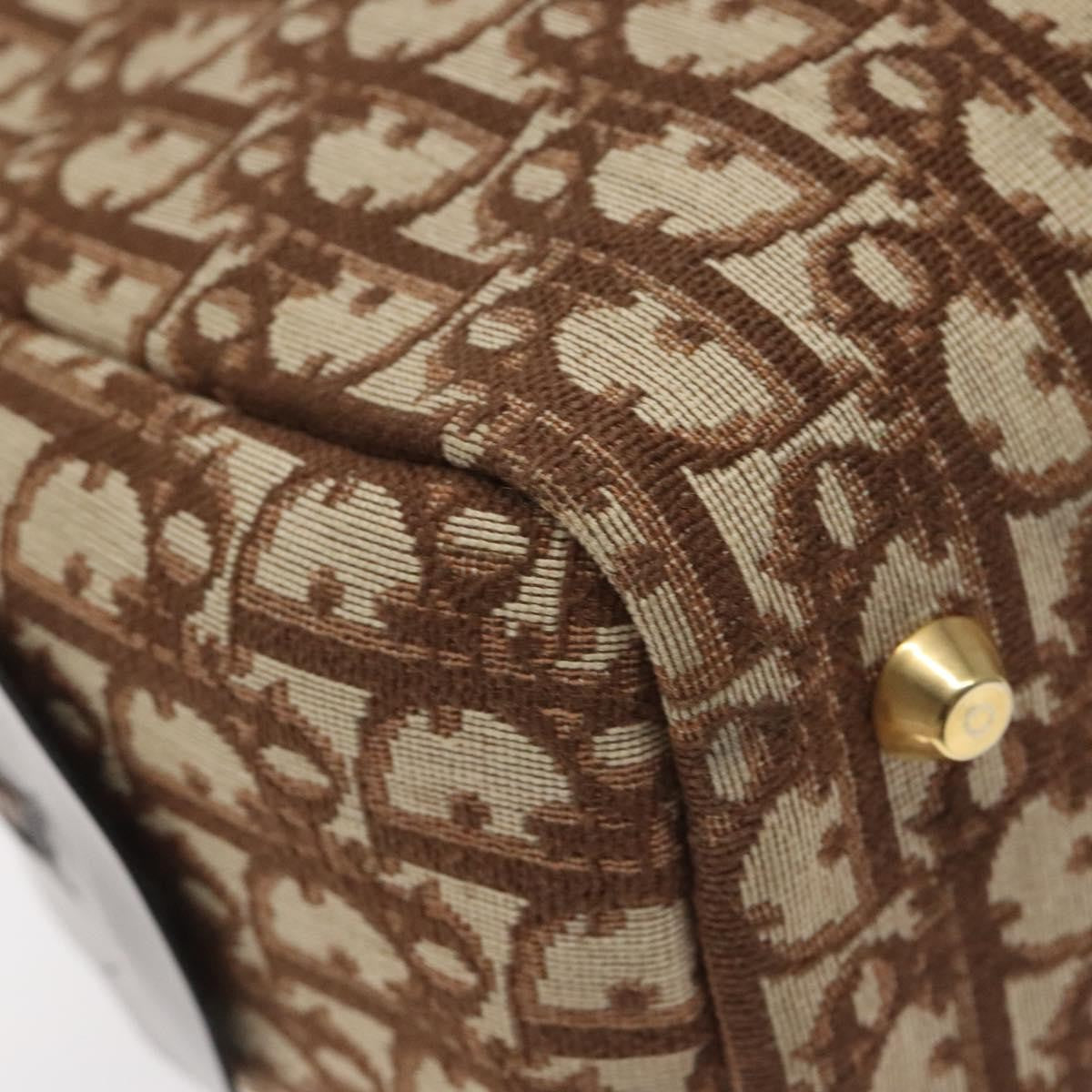 Christian Dior Vintage Trotter Handbag Canvas, BEIGE, CANVAS, Handbag