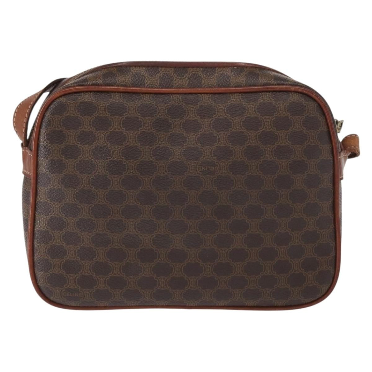 Celine Macadam Shoulder Bag Canvas, BROWN, CANVAS, Shoulder bag