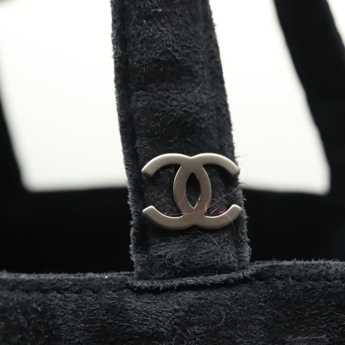 Chanel Vintage Fringe Tote Suede, NAVY, SUEDE, Tote bag