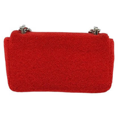 Burberry Lola Shoulder Bag Pile, RED, COTTON, Shoulder bag