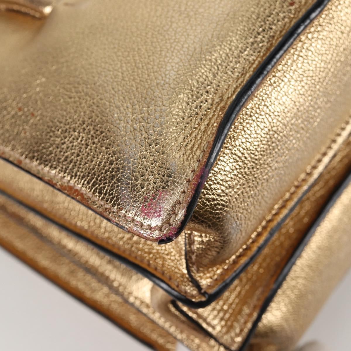 Miu Miu Madras Convertible Compartment Tote Leather, GOLD, LEATHER, Tote bag