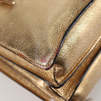 Miu Miu Madras Convertible Compartment Tote Leather, GOLD, LEATHER, Tote bag