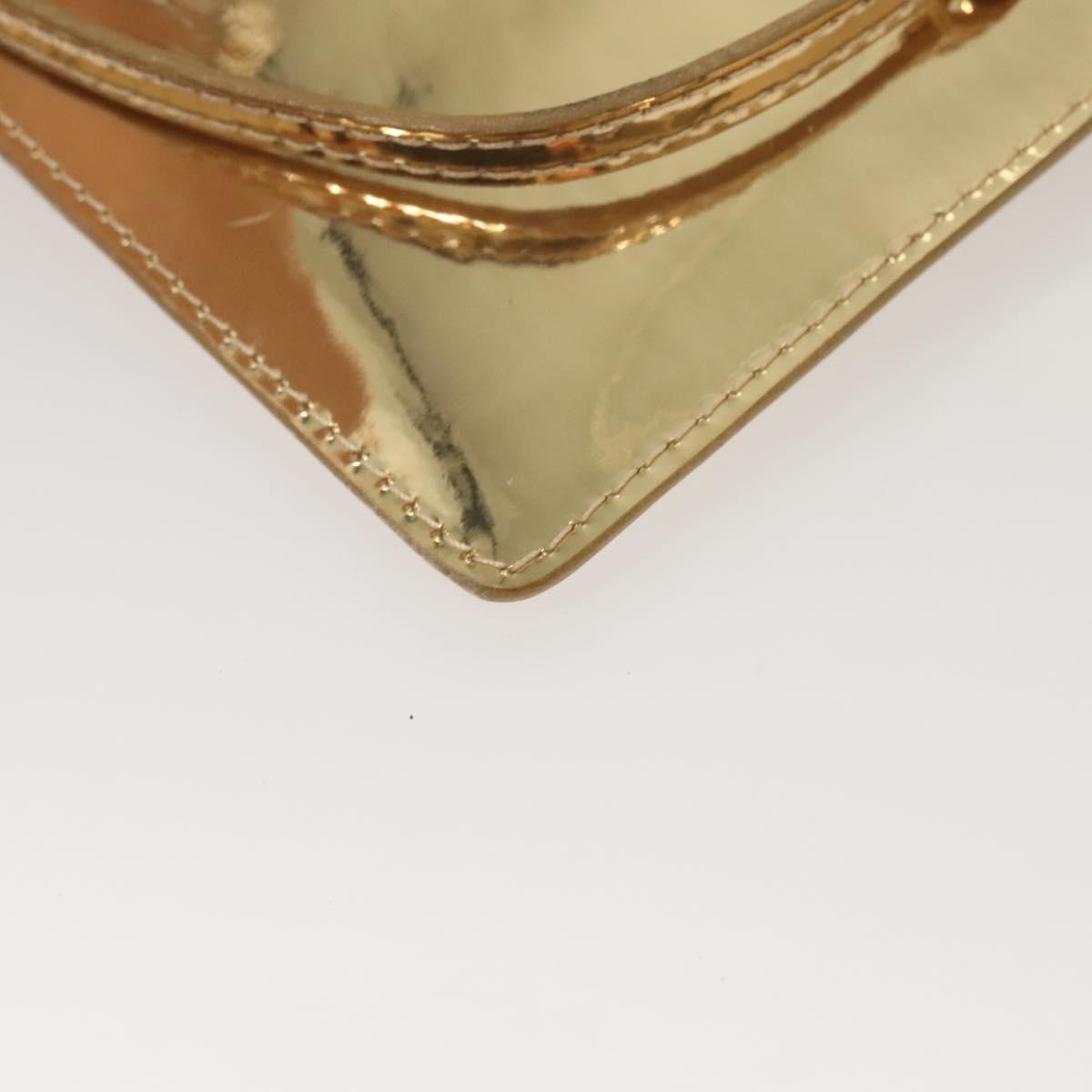 Louis Vuitton Pochette Plate Monogram mirror, GOLD, CANVAS, Clutche & pouche