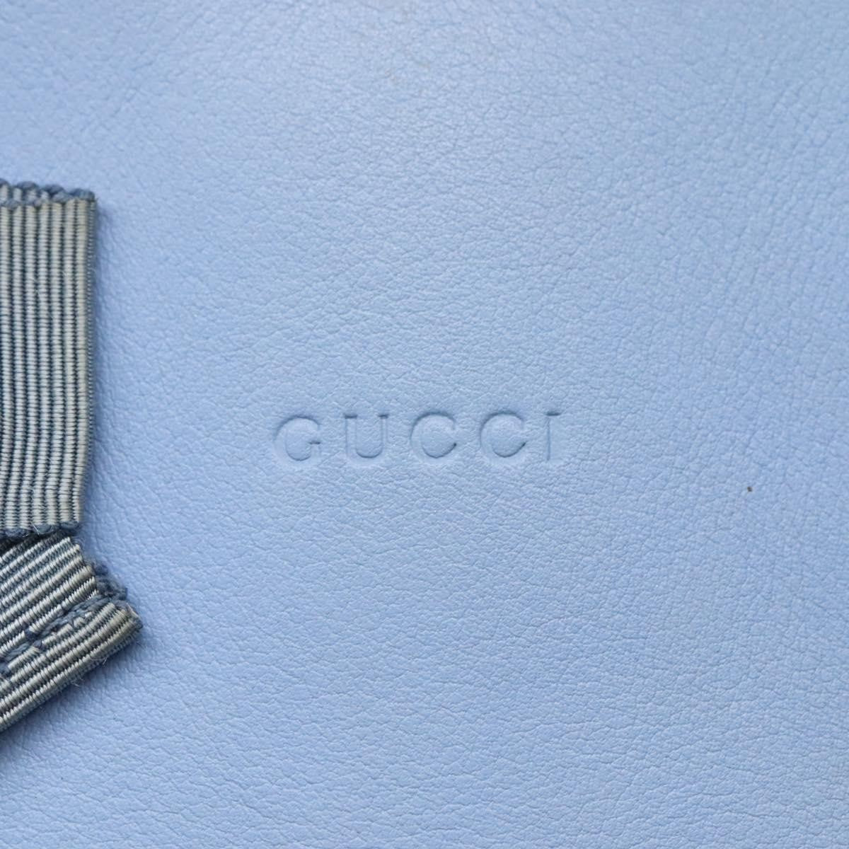 Gucci GG Ribbon Tote Leather, BLUE, LEATHER, Shoulder bag