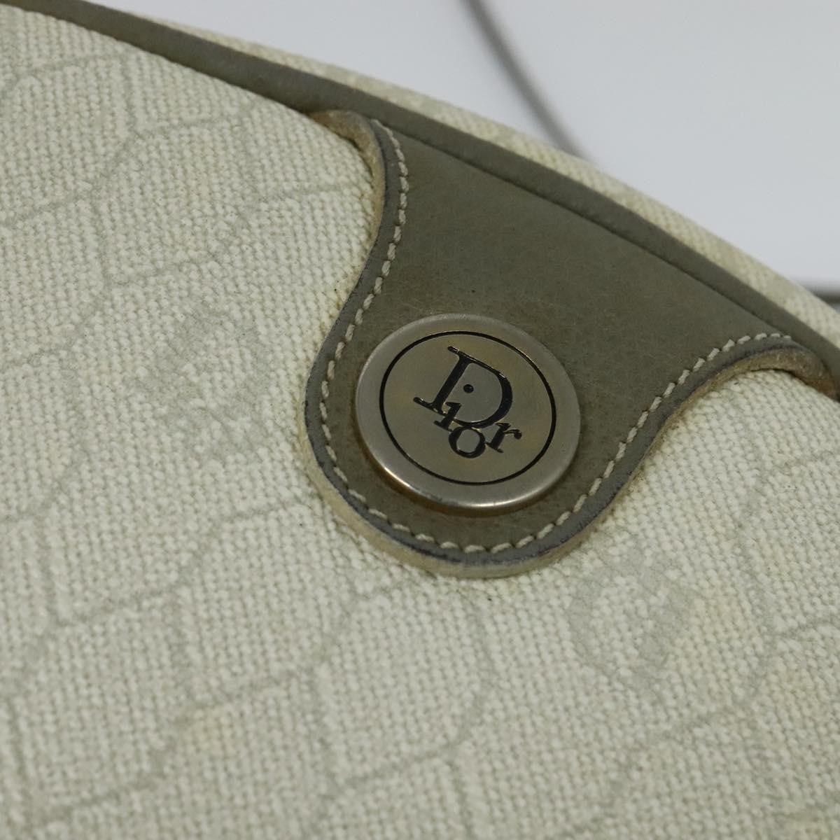 Christian Dior Vintage Honeycomb Shoulder Bag Canvas, WHITE, CANVAS, Shoulder bag