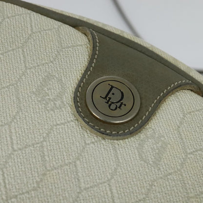 Christian Dior Vintage Honeycomb Shoulder Bag Canvas, WHITE, CANVAS, Shoulder bag