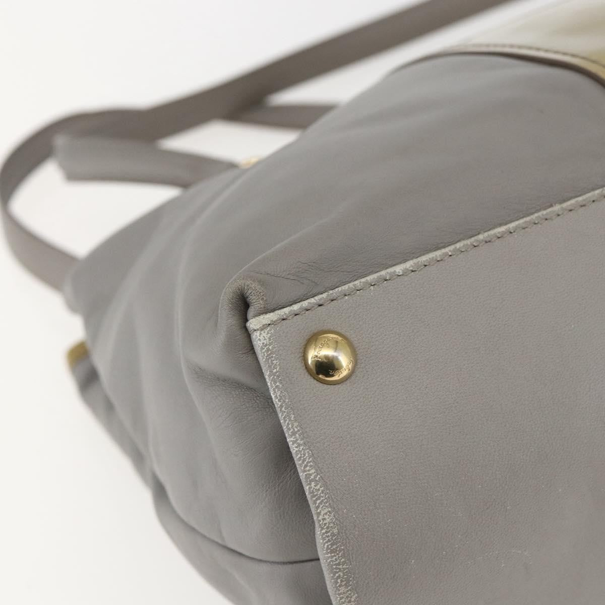Salvatore Ferragamo Vala tote Leather, GRAY, LEATHER, Tote bag