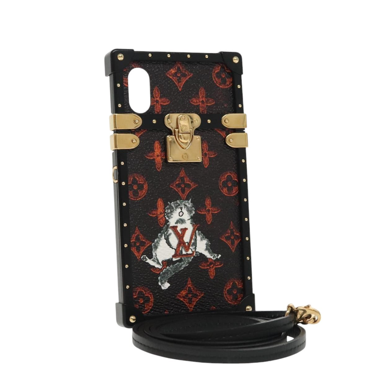 Louis Vuitton Phone case for iPhone X/XS Monogram canvas, BLACK, CANVAS, Clutche & pouche