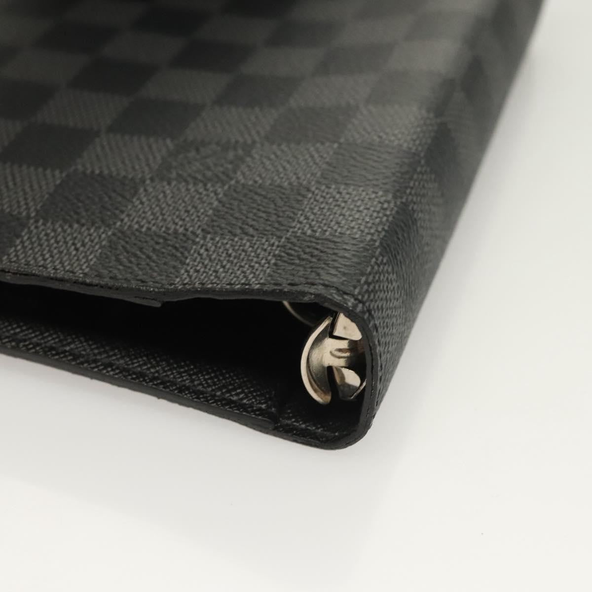 Louis Vuitton Agenda Cover Damier Azur, BLACK, CANVAS, Toiletry Case