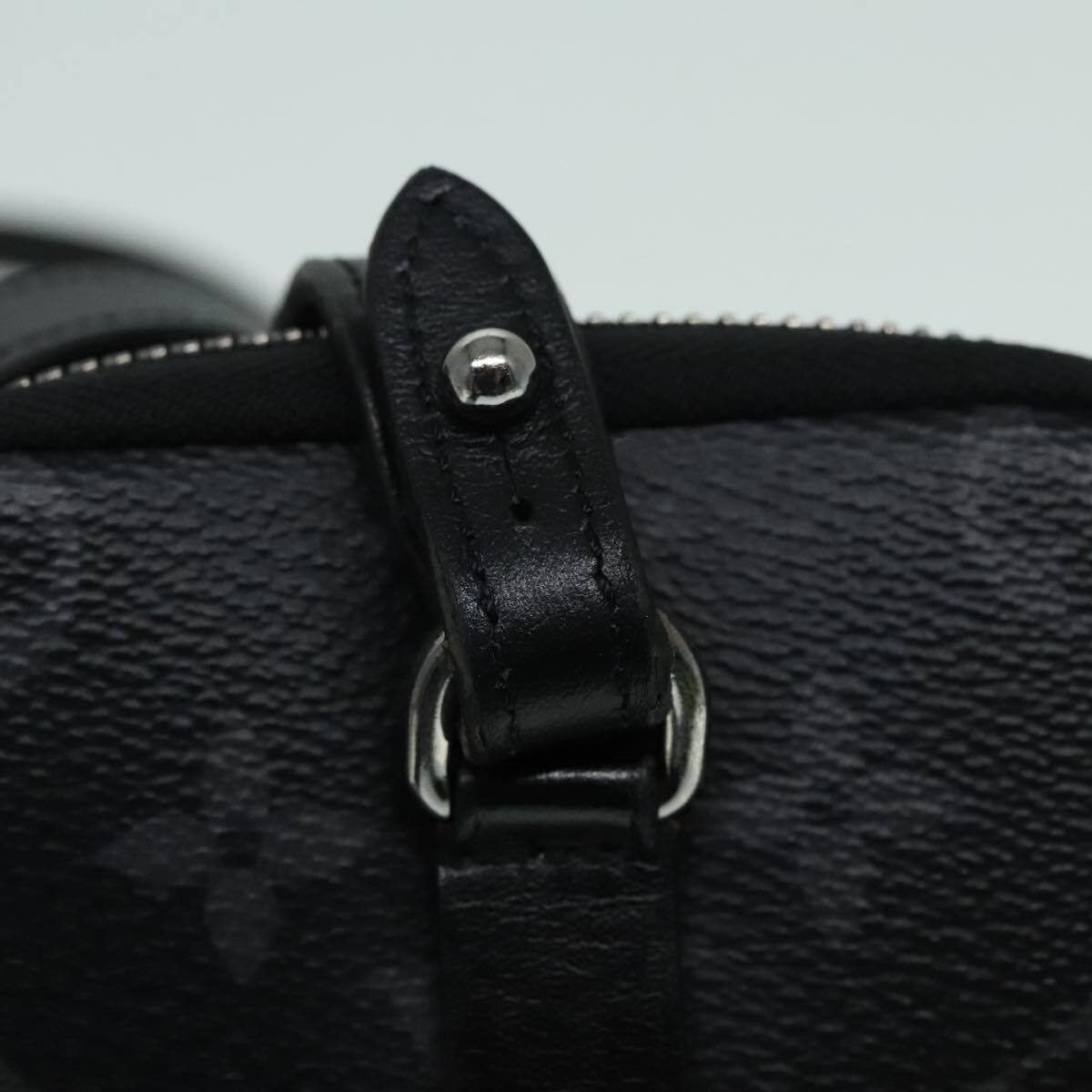 Louis Vuitton Double Phone Pouch Reverse Monogram Eclipse Canvas, GRAY, CANVAS, Tech accessory