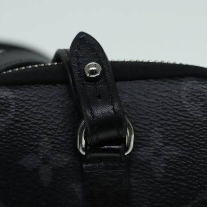 Louis Vuitton Double Phone Pouch Reverse Monogram Eclipse Canvas, GRAY, CANVAS, Tech accessory