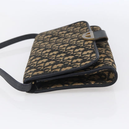 Christian Dior Vintage Trotter Flap Shoulder Bag Diorissimo Canvas, NAVY, CANVAS, Shoulder bag