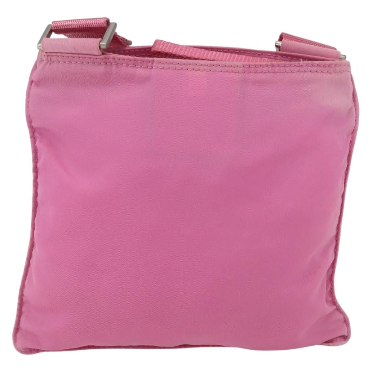 Prada Front Pocket Messenger Bag Tessuto, PINK, NYLON, Shoulder bag