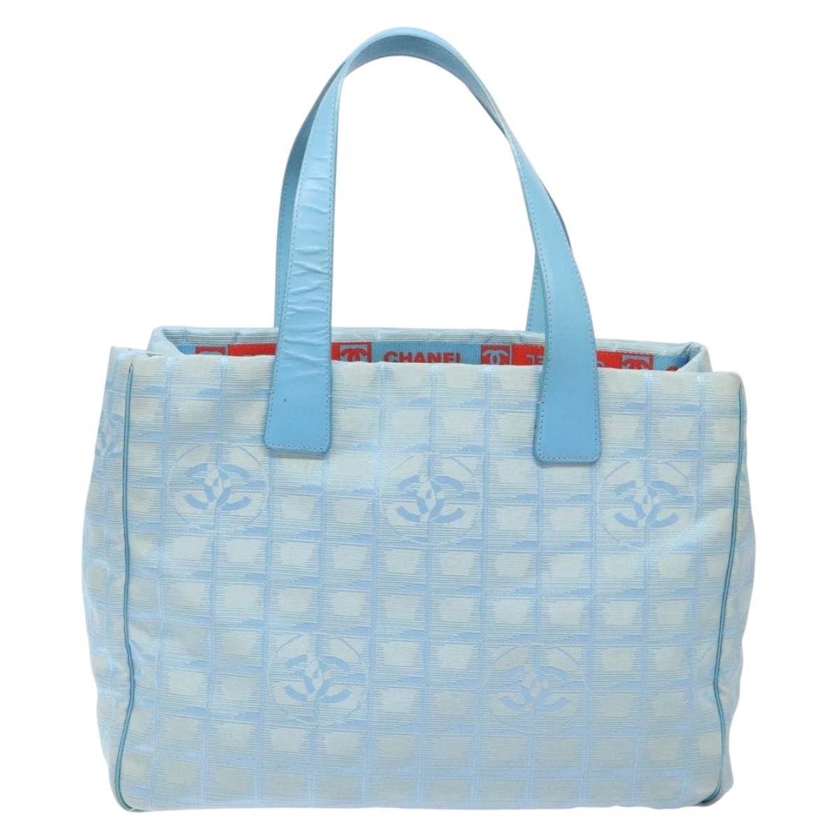 Chanel Travel Line Tote Nylon, BLUE, NYLON, Tote bag