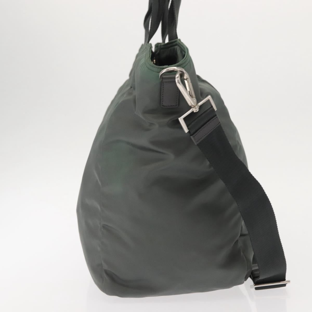 Prada Vela Convertible Tote Tessuto, Khaki, Nylon, Tote Bag