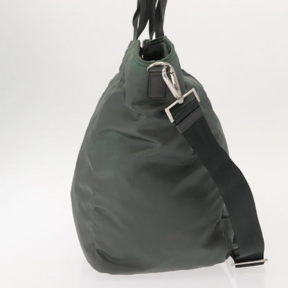 Prada Vela Convertible Tote Tessuto, Khaki, Nylon, Tote Bag