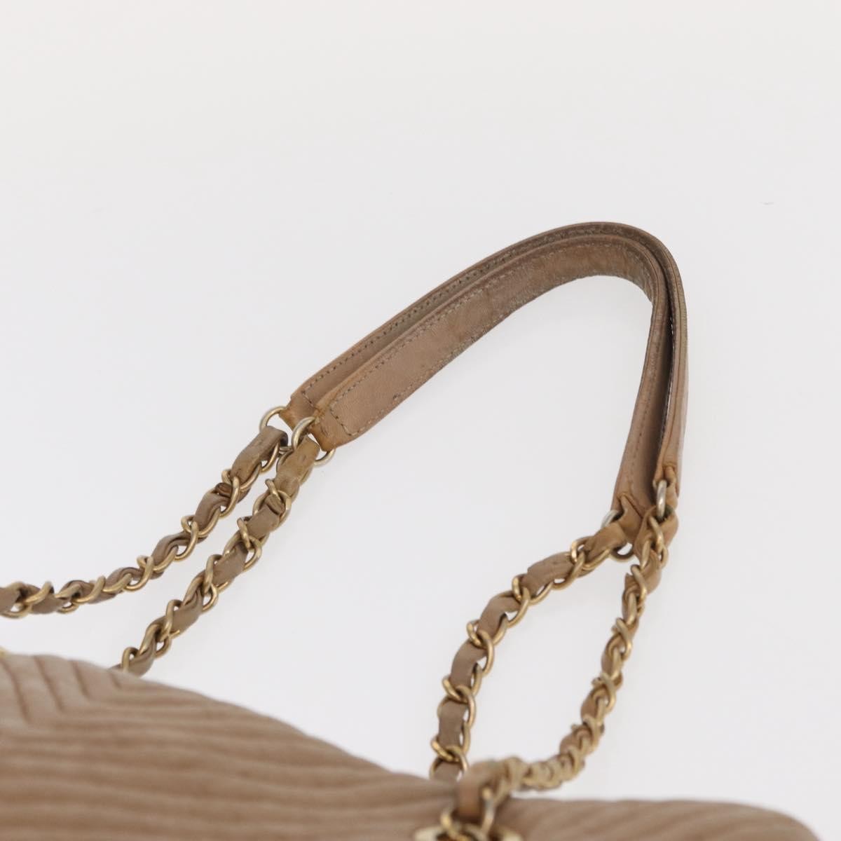 Chanel Medallion Charm Tote Chevron Wrinkled Lambskin, BEIGE, LEATHER, Tote bag