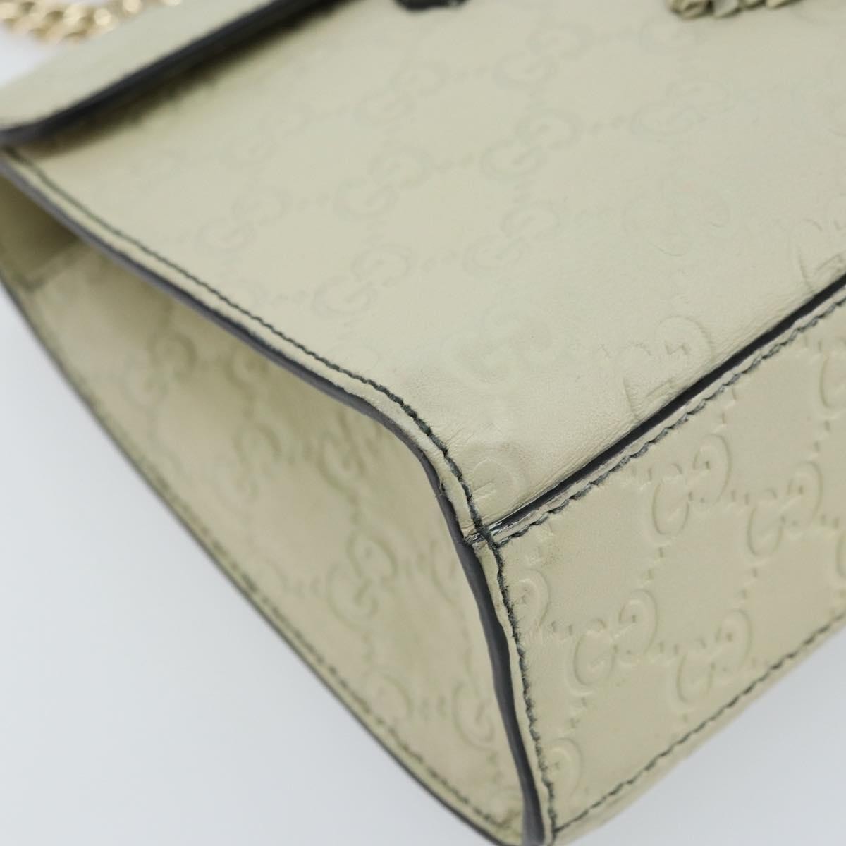 Gucci Emily Chain Flap Bag Guccissima Leather, Beige, Leather, Shoulder Bag