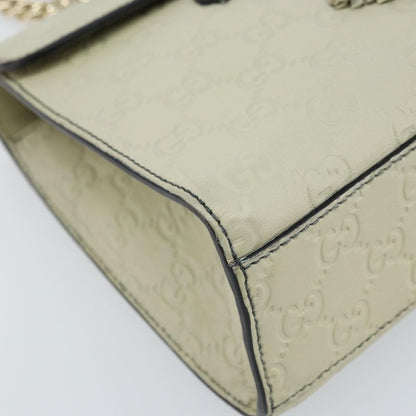 Gucci Emily Chain Flap Bag Guccissima Leather, Beige, Leather, Shoulder Bag