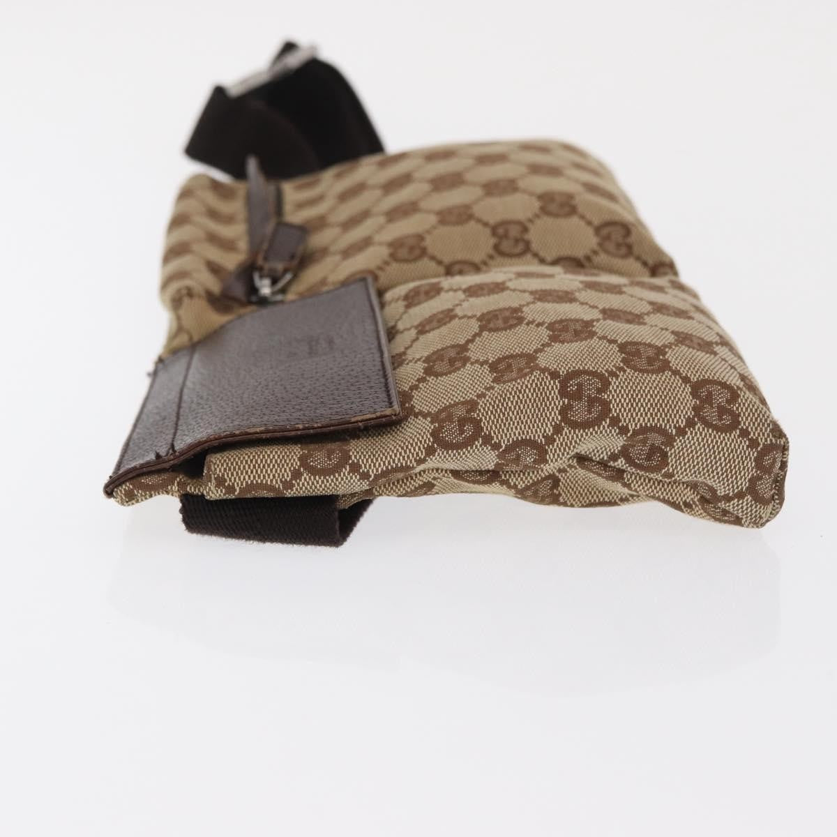 Gucci Vintage Double Belt Bag GG Canvas with Leather, BEIGE, CANVAS, Clutche & pouche
