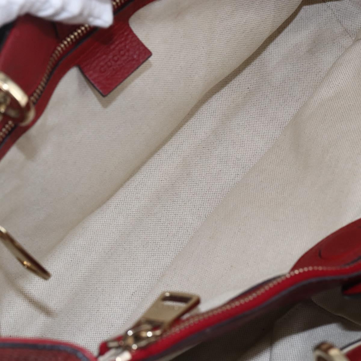 Gucci Bamboo Shopper Tote Leather, RED, LEATHER, Tote bag