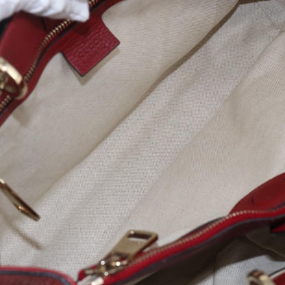 Gucci Bamboo Shopper Tote Leather, RED, LEATHER, Tote bag