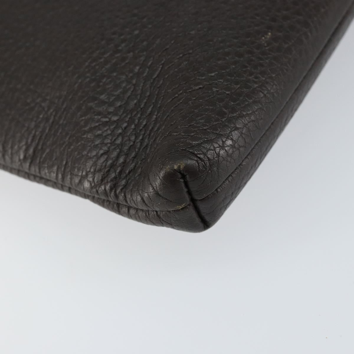 Gucci Vintage Zip Clutch Leather, BROWN, LEATHER, Clutche & pouche