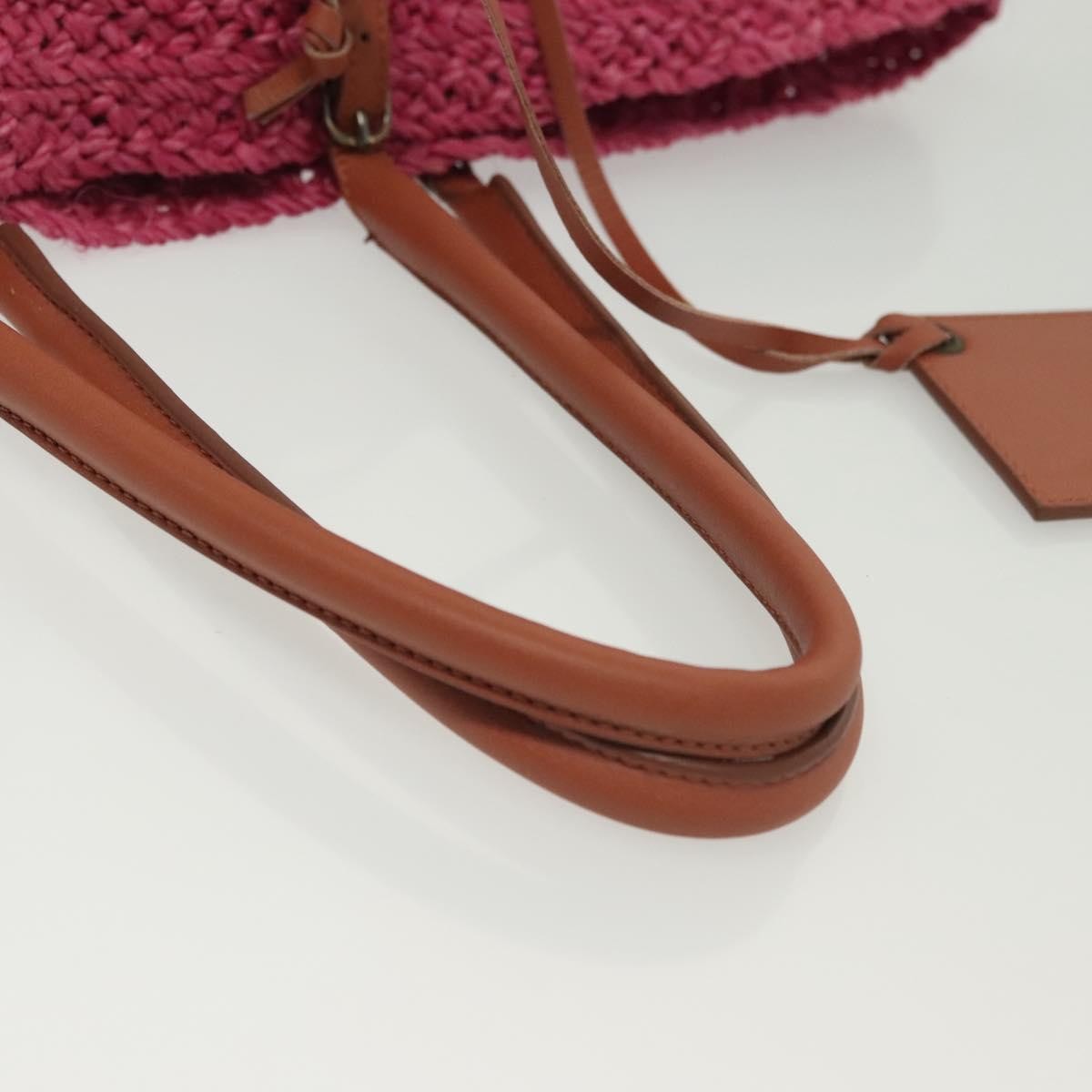 Balenciaga Panier Basket Tote Woven Raffia, PINK, WOOD, Tote bag
