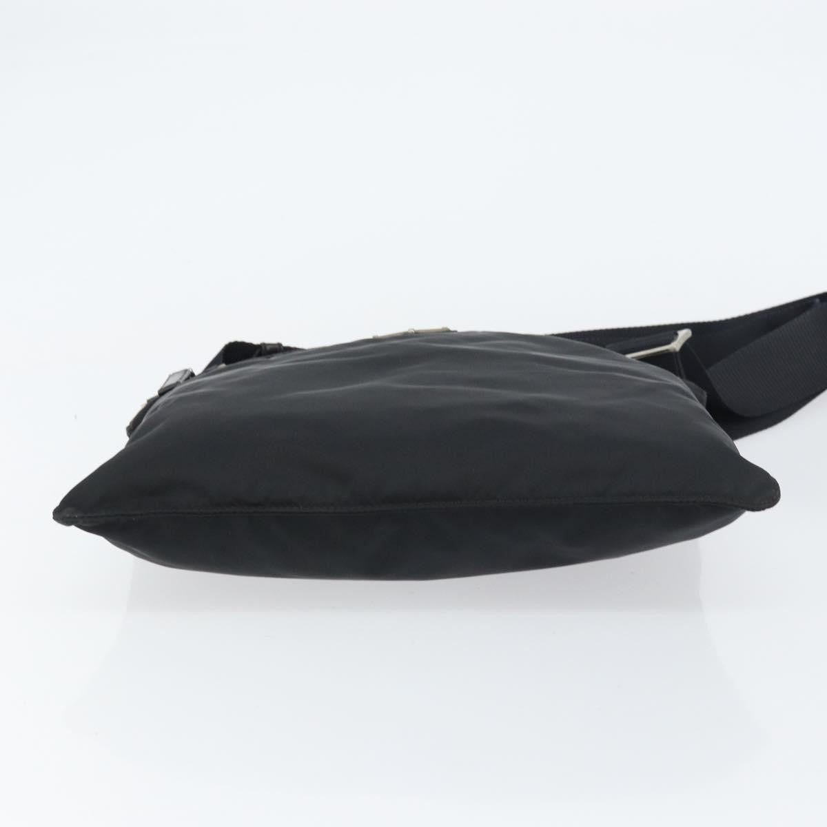 Prada Front Pocket Messenger Bag Tessuto, BLACK, NYLON, Shoulder bag