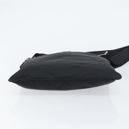 Prada Front Pocket Messenger Bag Tessuto, BLACK, NYLON, Shoulder bag