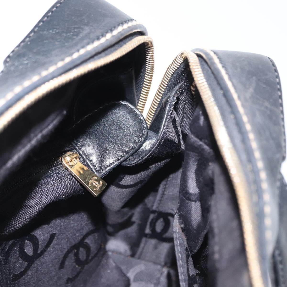 Chanel Surpique Boston Bag Quilted Leather, BLACK, LEATHER, Travel bag