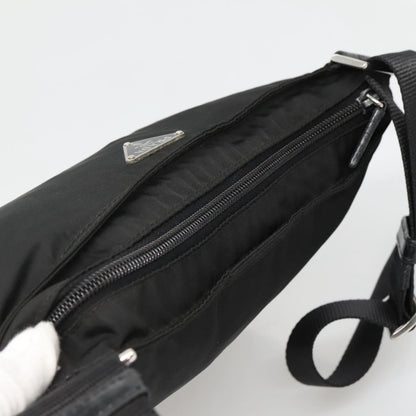 Prada Flat Messenger Bag Tessuto, BLACK, NYLON, Shoulder bag