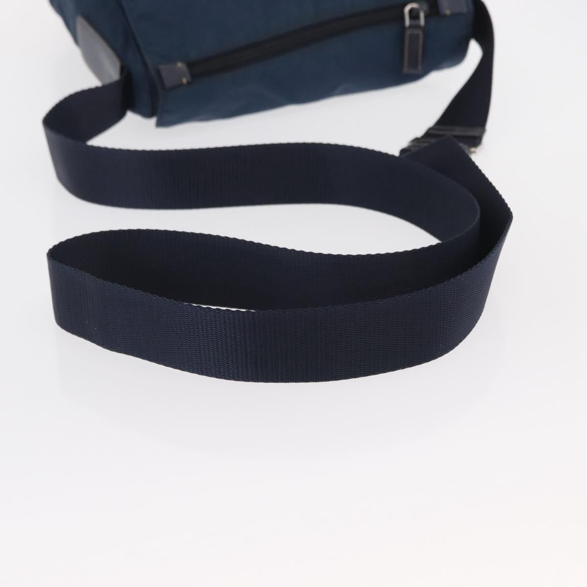 Prada Buckle Messenger Bag Tessuto, NAVY, NYLON, Shoulder bag