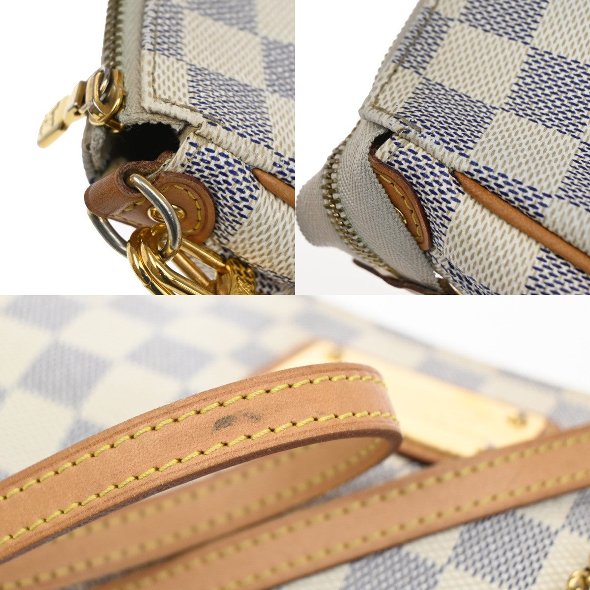 Louis Vuitton Eva Handbag Damier, WHITE, CANVAS, Handbag