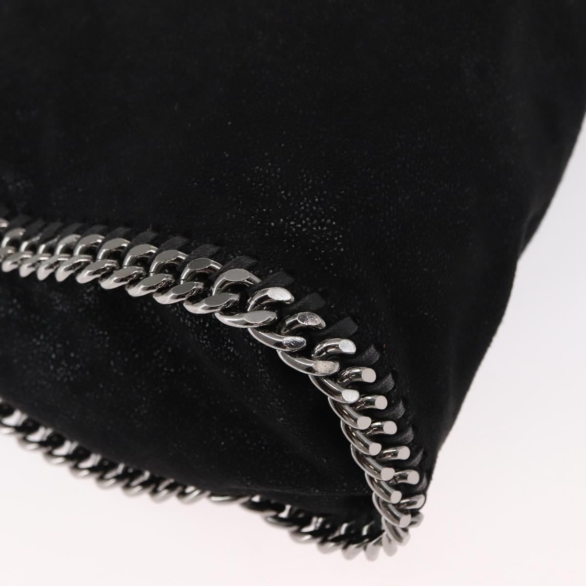 Stella McCartney Falabella Fold Over Crossbody Bag Shaggy Deer, BLACK, POLYESTER, Shoulder bag