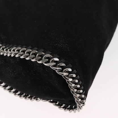Stella McCartney Falabella Fold Over Crossbody Bag Shaggy Deer, BLACK, POLYESTER, Shoulder bag