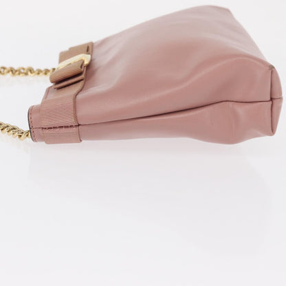 Salvatore Ferragamo Vala Shoulder Bag Leather, PINK, LEATHER, Shoulder bag