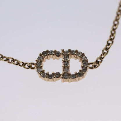 Christian Dior Vintage CD Pendant Necklace Metal with Crystals, GOLD, METAL, Bracelet