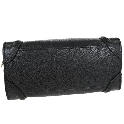 Celine Luggage Bag Grainy Leather, BLACK, LEATHER, Handbag