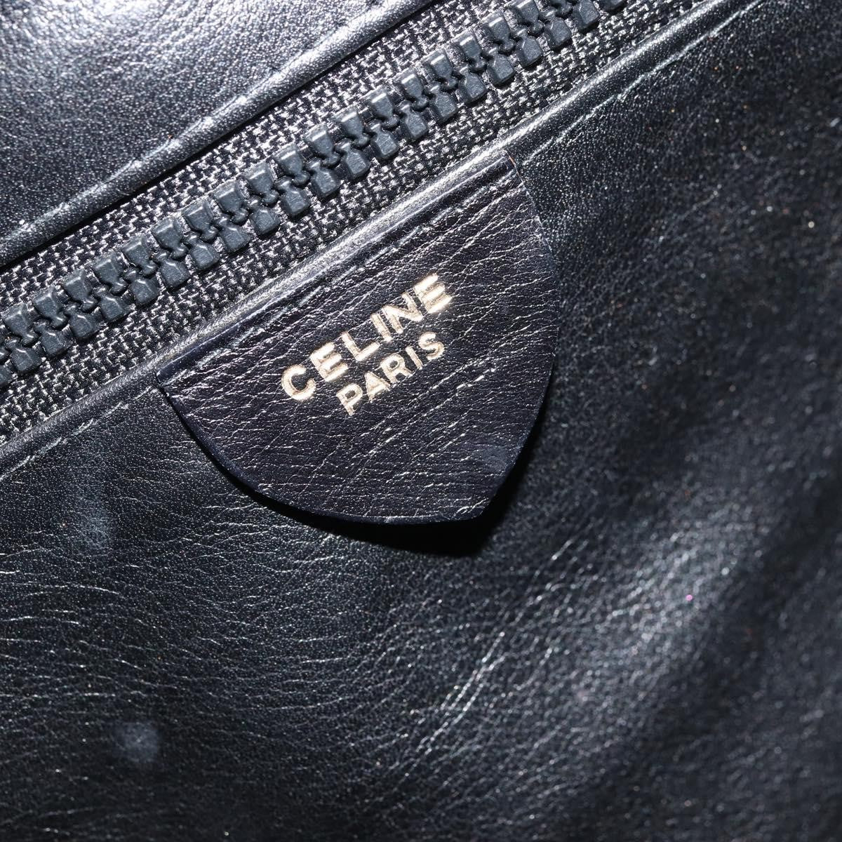 Celine Circle Logo Shoulder Bag Leather, Black, Leather, Shoulder Bag