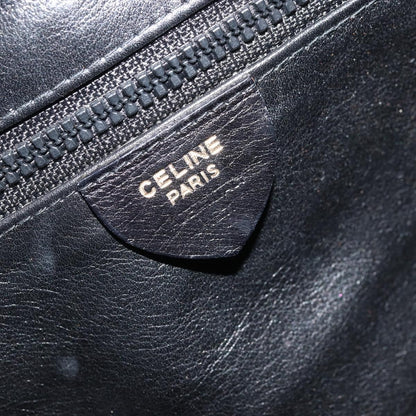 Celine Circle Logo Shoulder Bag Leather, Black, Leather, Shoulder Bag
