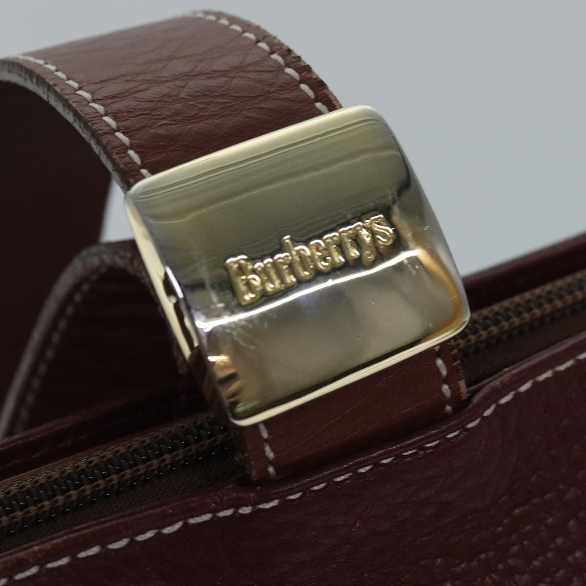 Burberry Handle Tote Leather, BROWN, LEATHER, Tote bag