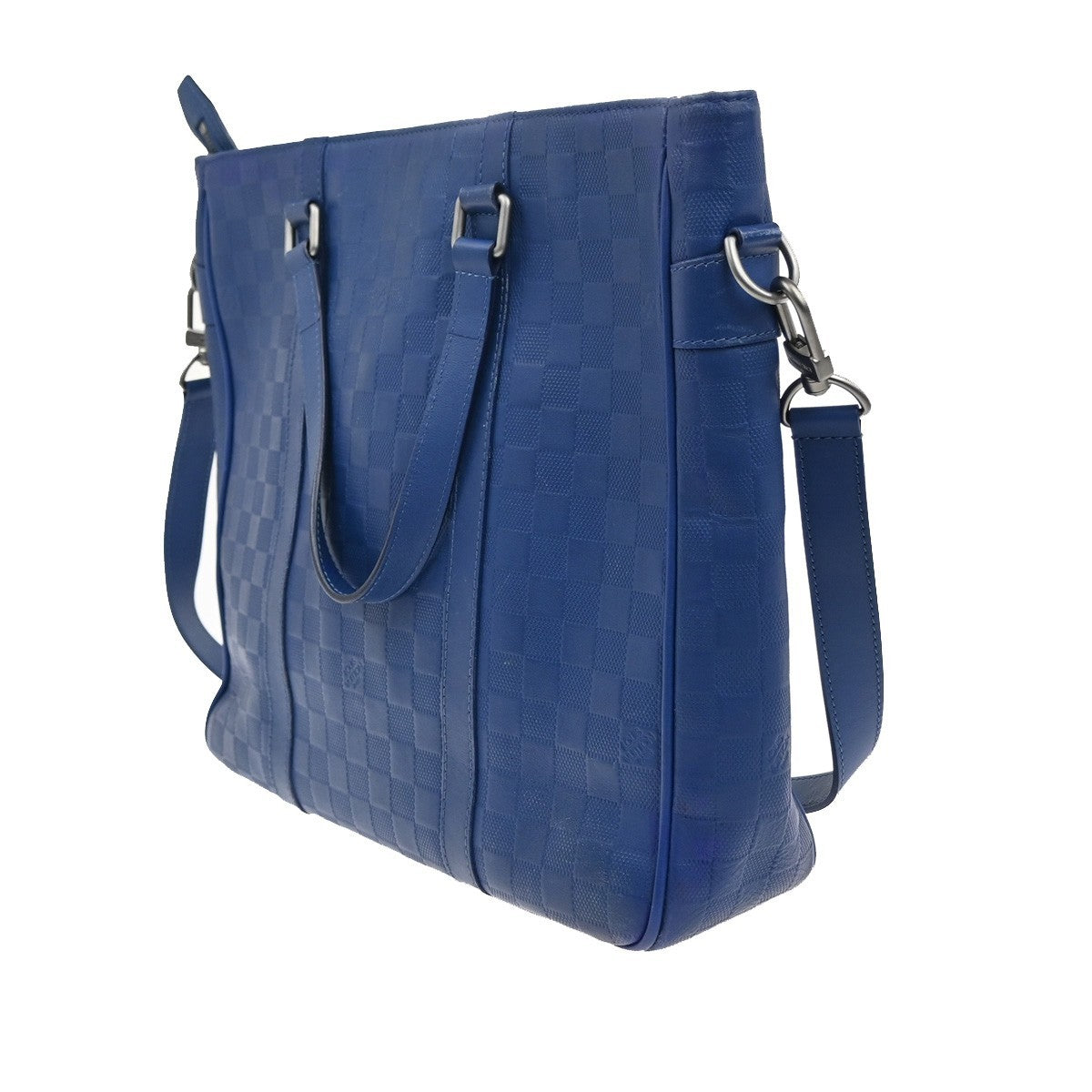Louis Vuitton Tadao Handbag Damier Infini Leather, BLUE, LEATHER, Tote bag