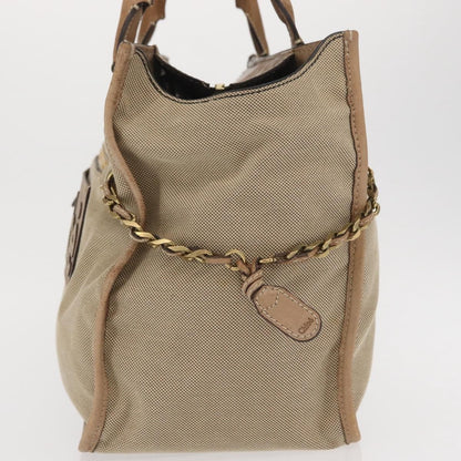 Chloe Harley Handbag Canvas with Leather, BEIGE, CANVAS, Handbag