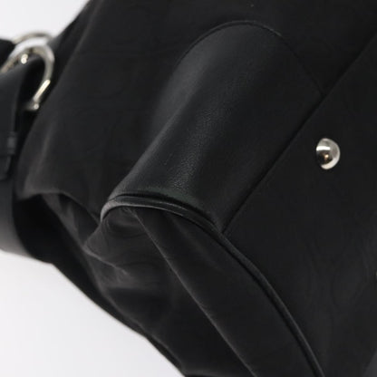 Salvatore Ferragamo Gancini handbag Nylon, BLACK, NYLON, Handbag