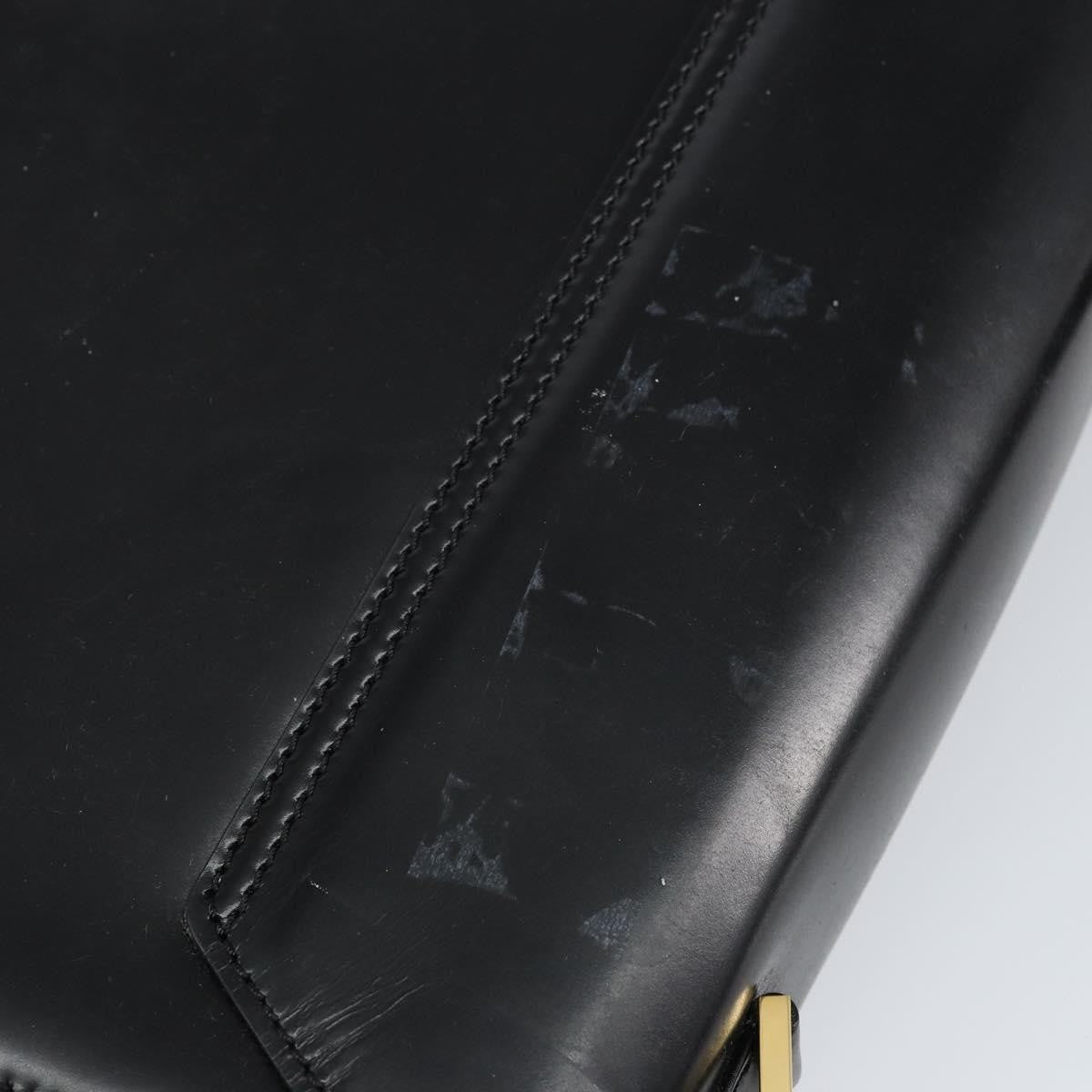 Celine Vintage Convertible Turnlock Top Handle Bag Leather, BLACK, LEATHER, Handbag