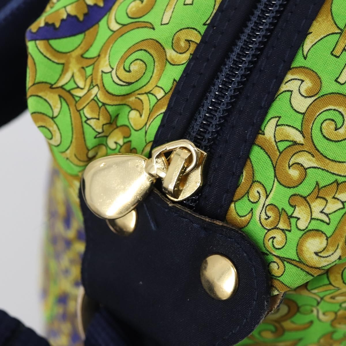 Versace Vintage Shoulder Bag Cotton, GREEN, COTTON, Shoulder bag
